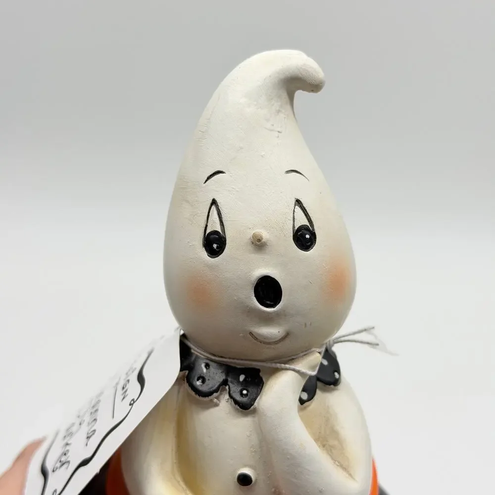 Set of 2 Johanna Parker Transpac Mini Ghost In Cauldron LED Halloween Decor FLAW - Picture 5 of 7
